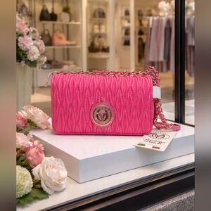 Valentino Orlandi Fuchsia Quilted Crossbody Bag